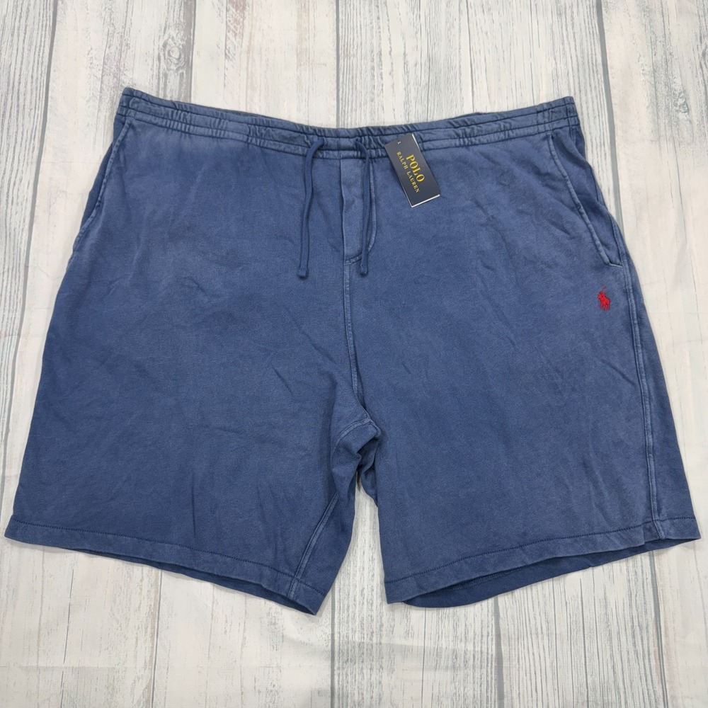 NWT POLO Ralph Lauren 4XB Sweat Shorts Pony Blue Mens‎
